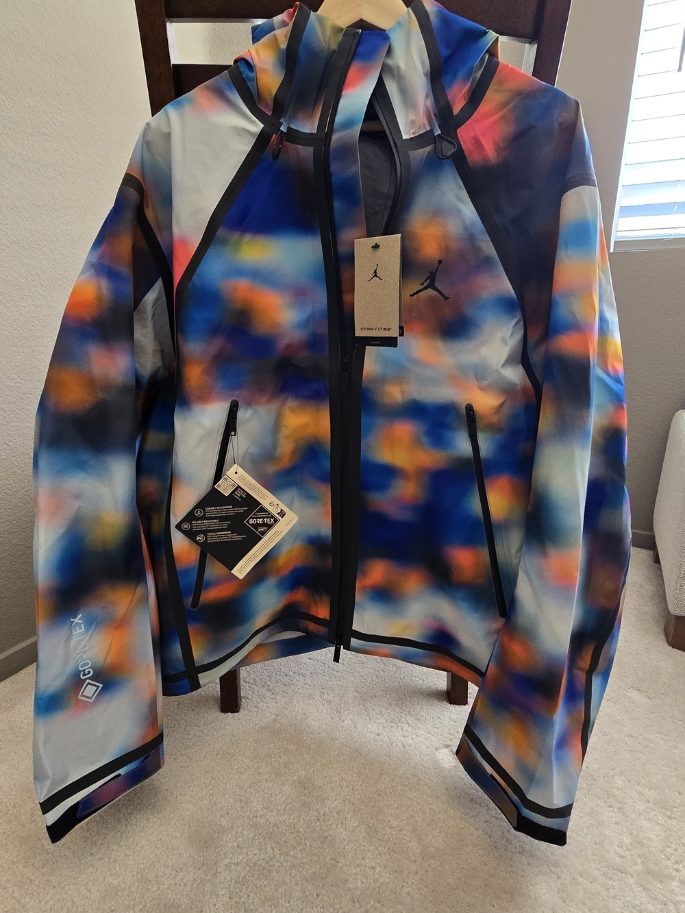 Jordan Multicolor Hooded GORE-TEX Jacket — Blue, Orange, Yellow, Black